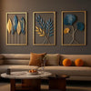 Gold & Blue Wall Art (Leaf Design)