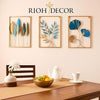 Gold & Blue Wall Art (Leaf Design)