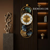 Gold Metal Wall Clock for Living Room Stylish Decor
