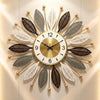 Decor Premium Metal Wall Clock for Home | Luxury 3D Leaf Design