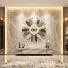 Decor Premium Metal Wall Clock for Home | Luxury 3D Leaf Design