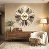 Decor Premium Metal Wall Clock for Home | Luxury 3D Leaf Design