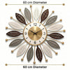 Decor Premium Metal Wall Clock for Home | Luxury 3D Leaf Design